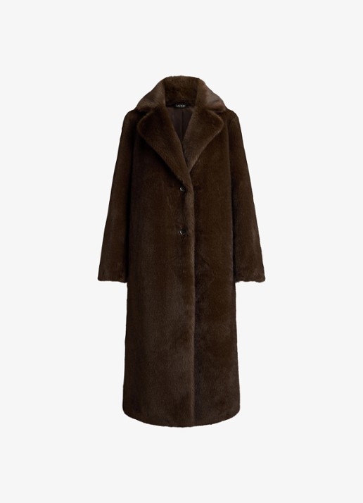 Ralph Lauren Mantel van imitatiebont - voorkant 4 circuit brown / bruin