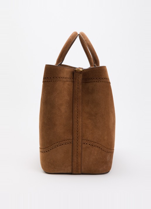 Ralph Lauren Marcy schoudertas van leer met afneembare schouderriem  - detail 3 lichtbruin