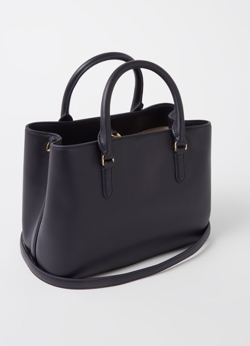 Ralph Lauren Marcy Small handtas van leer - achterkant blauw