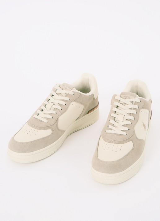 Ralph Lauren Master Court sneaker met leren details - detail 2 beige