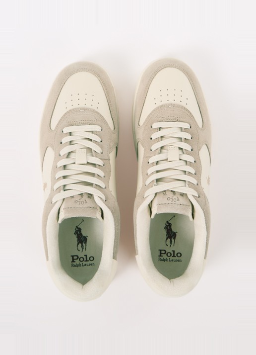 Ralph Lauren Master Court sneaker met leren details - detail 3 beige