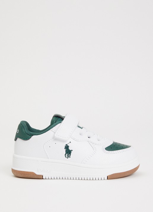 Ralph Lauren Master Court sneaker met logoborduring - voorkant donkergroen