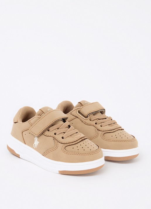 Ralph Lauren Master Court sneaker met logoborduring - voorkant 3 camel