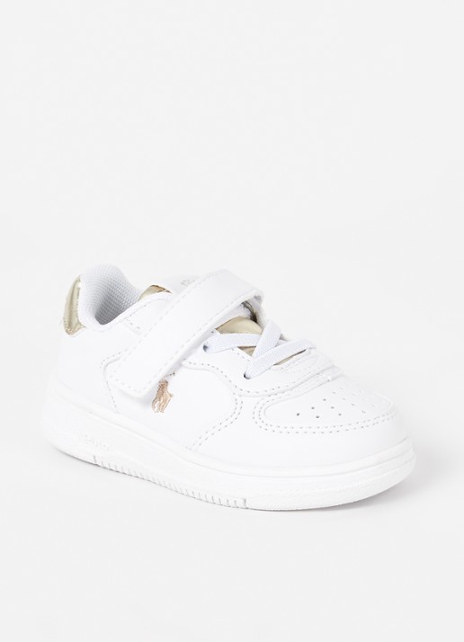 Ralph Lauren Master Court sneaker met logoborduring - voorkant 2 wit