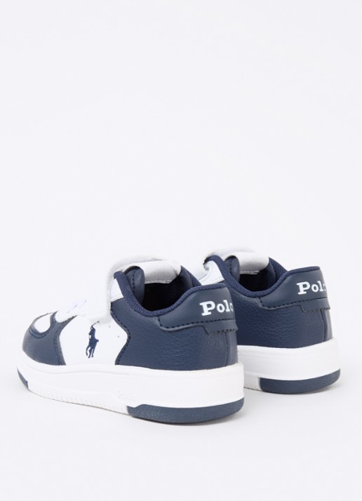 Ralph Lauren Master Court sneaker met logoborduring - achterkant donkerblauw