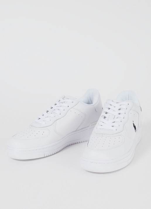 Ralph Lauren Masters Court sneaker met leren details - detail 2 wit