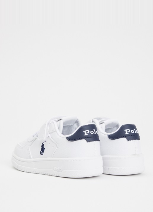 Ralph Lauren Masters Court sneaker met logo - achterkant 4 wit