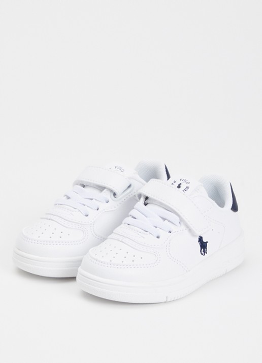 Ralph Lauren Masters Court sneaker met logo - voorkant 3 wit