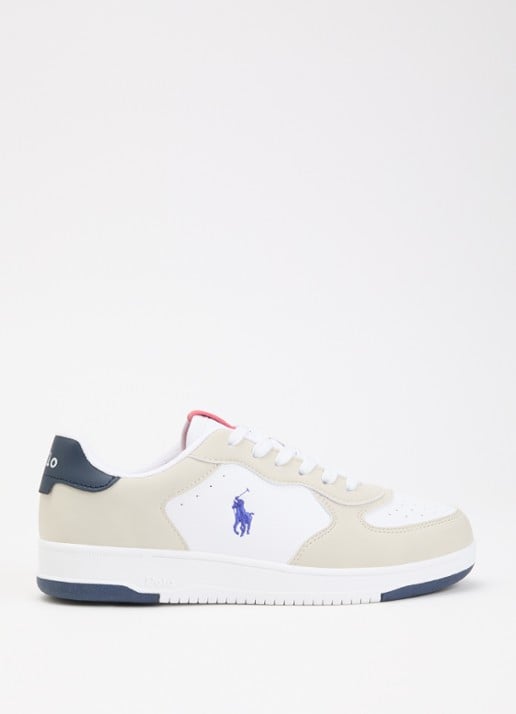 Ralph Lauren Masters Court sneaker van leer met suéde details
