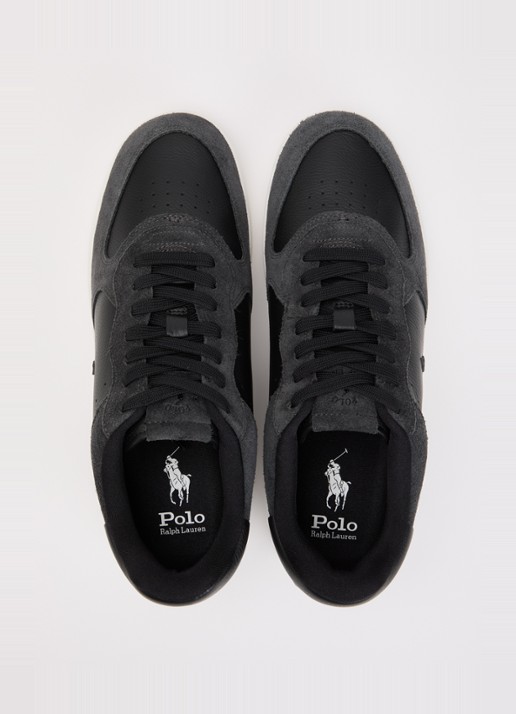 Ralph Lauren Masters Court sneaker van leer - detail 3 zwart