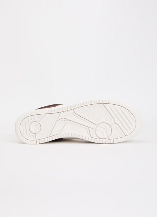 Ralph Lauren Masters sneaker van leer met details van suède - detail 5 donkerbruin