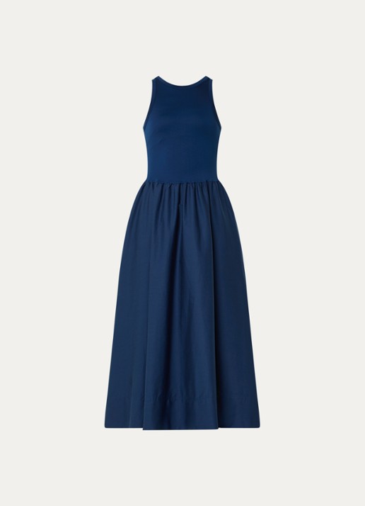 Ralph Lauren Maxi jurk met steekzakken - voorkant 2 royalblauw