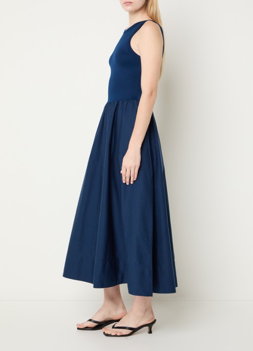 Ralph Lauren Maxi jurk met steekzakken - voorkant 2 royalblauw