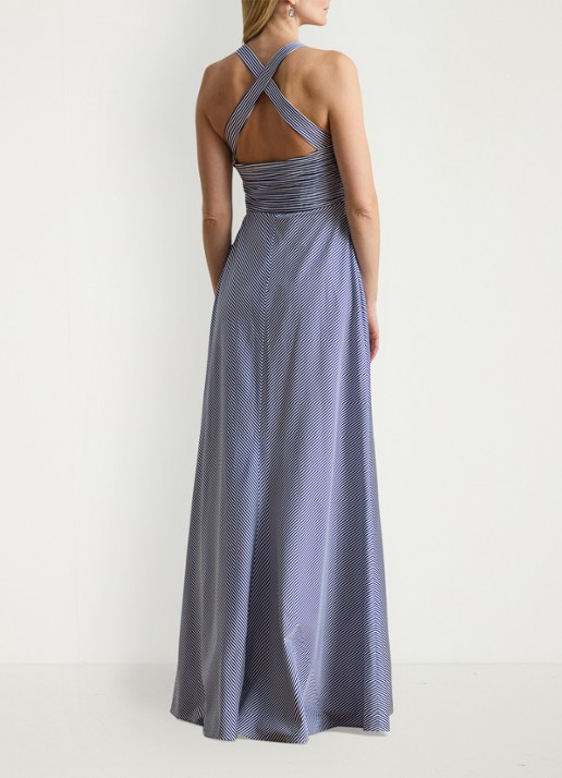 Ralph Lauren Maxi jurk met streepprint - achterkant blue/white / blauw