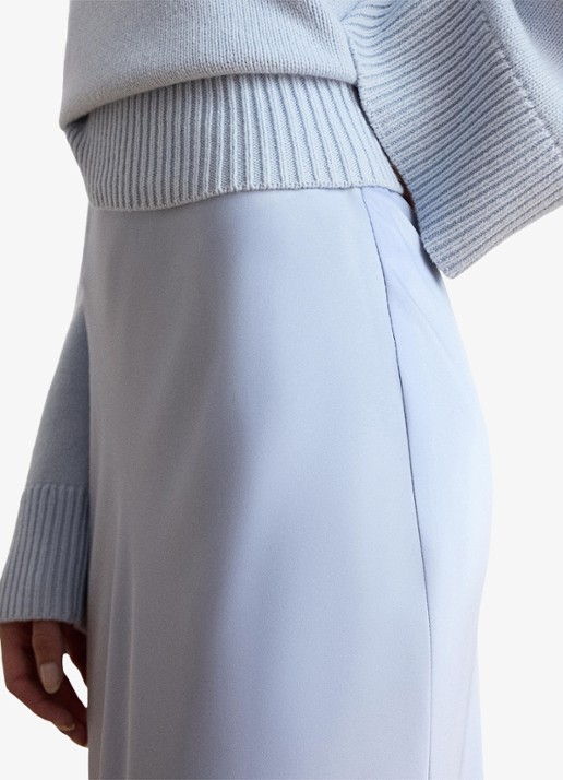 Ralph Lauren Maxi rok van satijn - detail 3 icy blue / blauw