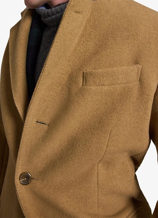 Ralph Lauren Melton mantel in wolblend met steekzakken - detail 3 camel / camel