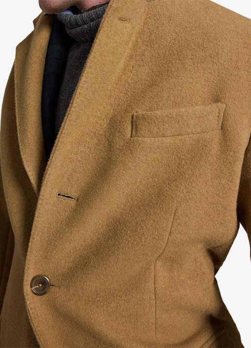 Ralph Lauren Melton mantel in wolblend met steekzakken - detail 5 camel-2wb2