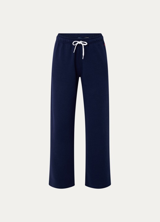 Ralph Lauren Mid waist loose fit joggingbroek met steekzakken - voorkant donkerblauw