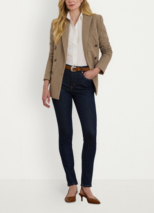 Ralph Lauren Mid waist slim fit jeans met donkere wassing - voorkant 4 rinse wash / indigo