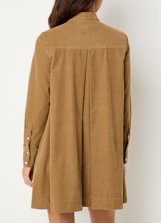 Ralph Lauren Midi A-lijn jurk van corduroy met logoborduring - achterkant 4 oranje
