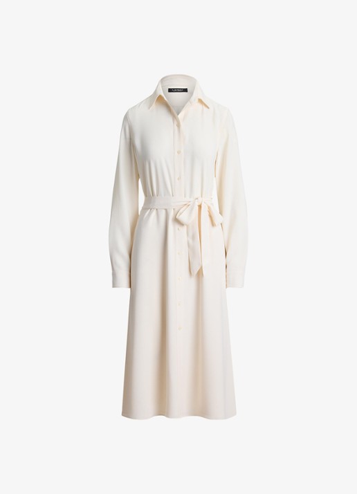 Ralph Lauren Midi blousejurk met strikceintuur