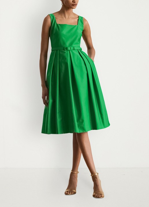 Ralph Lauren Midi jurk met ceintuur en steekzakken