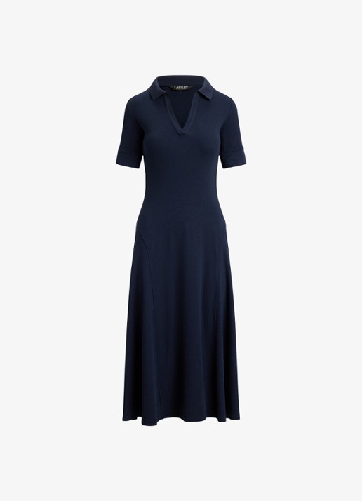 Ralph Lauren Midi jurk met ribstructuur