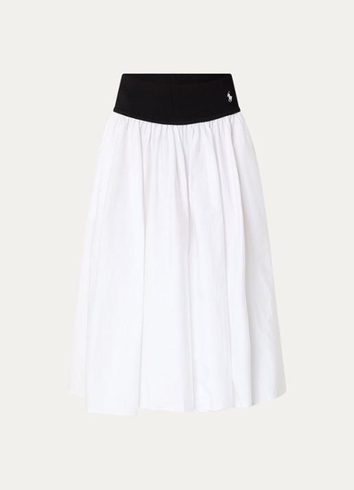 Ralph Lauren Midi rok met logo - voorkant 2 wit
