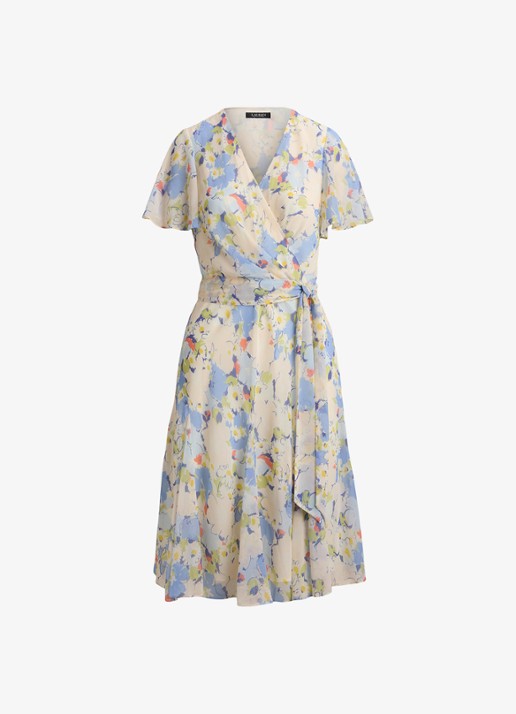 Ralph Lauren Midi wikkeljurk met bloemenprint