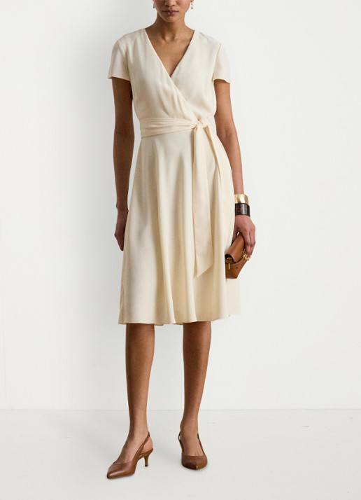 Ralph Lauren Midi wikkeljurk met strikceintuur