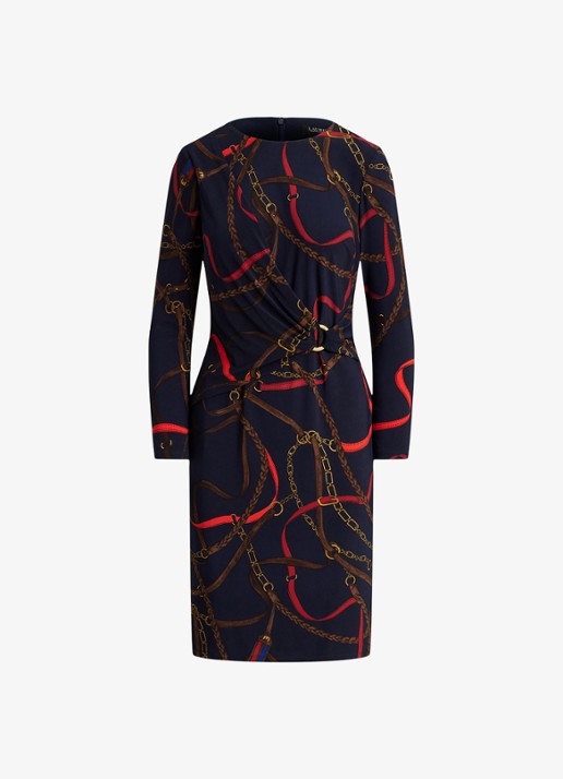 Ralph Lauren Mini jurk met grafische print - voorkant 3 zwart