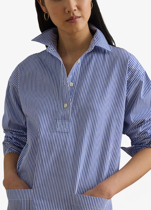 Ralph Lauren Mini tuniekjurk met streepprint - detail 5 blue white 2wdc / blauw