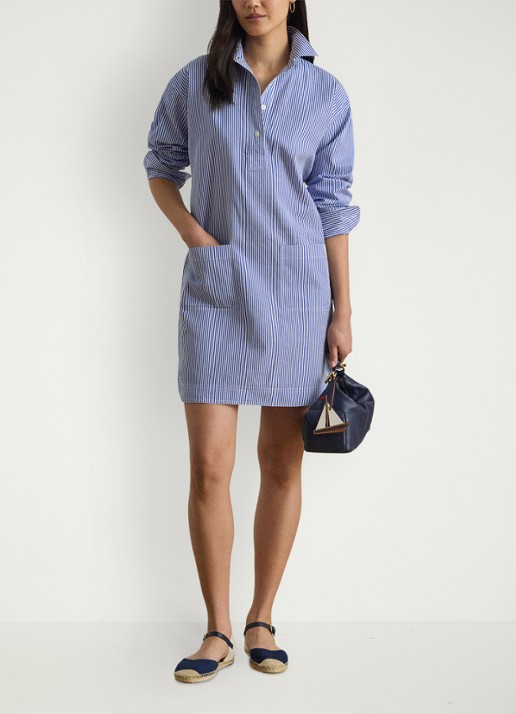 Ralph Lauren Mini tuniekjurk met streepprint - detail 6 blue white 2wdc / blauw