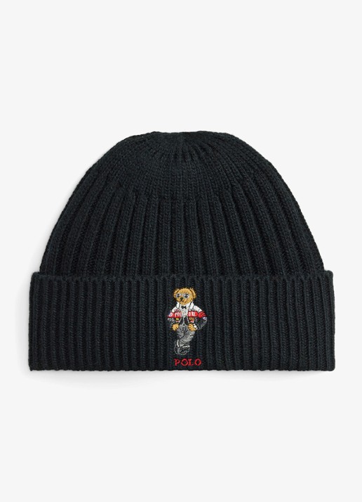 Ralph Lauren Muts met logoborduring - voorkant 2 polo black / zwart