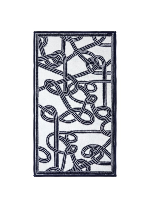 Ralph Lauren Oakleigh strandlaken - 100 x 170 cm - detail donkerblauw