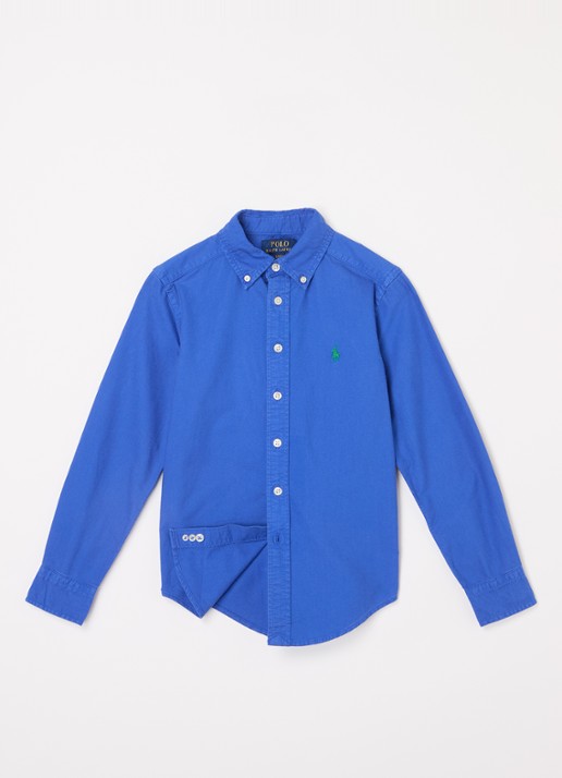 Ralph Lauren Overhemd met logoborduring - voorkant 2 royalblauw