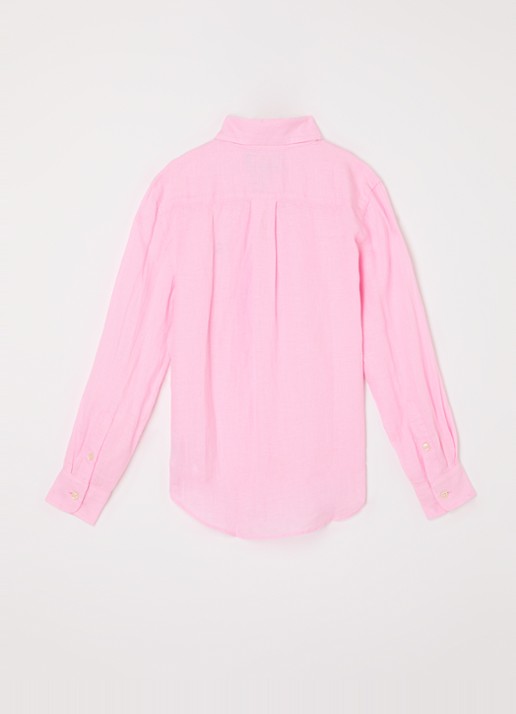 Ralph Lauren Overhemd met logoborduring - achterkant 3 roze