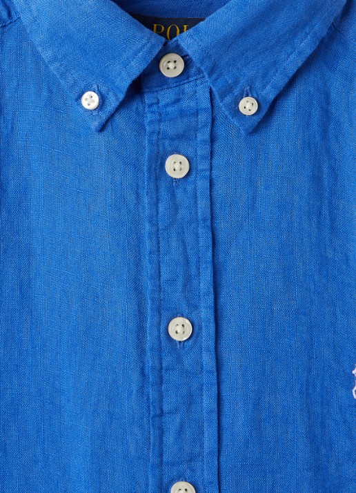 Ralph Lauren Overhemd met logoborduring - detail blauw