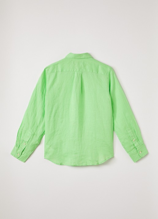 Ralph Lauren Overhemd met logoborduring - voorkant 3 lichtgroen