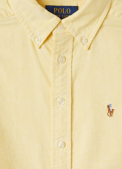 Ralph Lauren Overhemd met logoborduring - detail geel