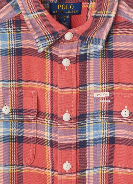 Ralph Lauren Overhemd met ruitdessin - detail rood