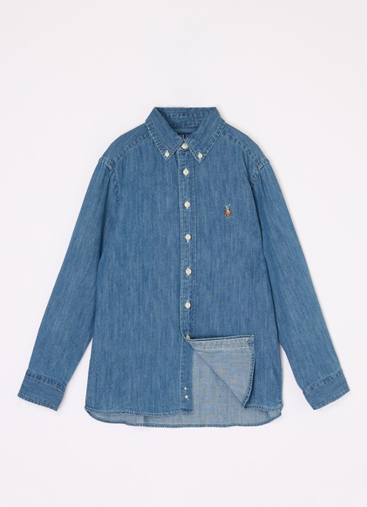 Ralph Lauren Overhemd van chambray - voorkant 2 indigo