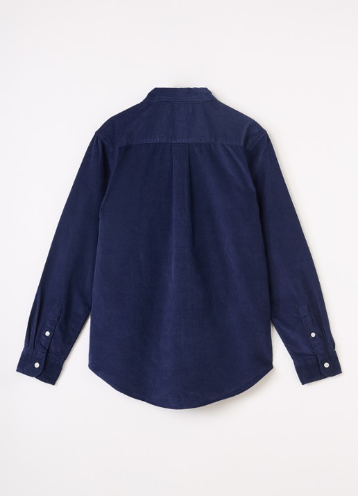 Ralph Lauren Overhemd van corduroy met logoborduring - voorkant 2 donkerblauw
