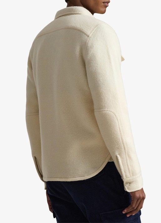 Ralph Lauren Overshirt in wolblend met borstzakken - achterkant 3 andover cream / creme