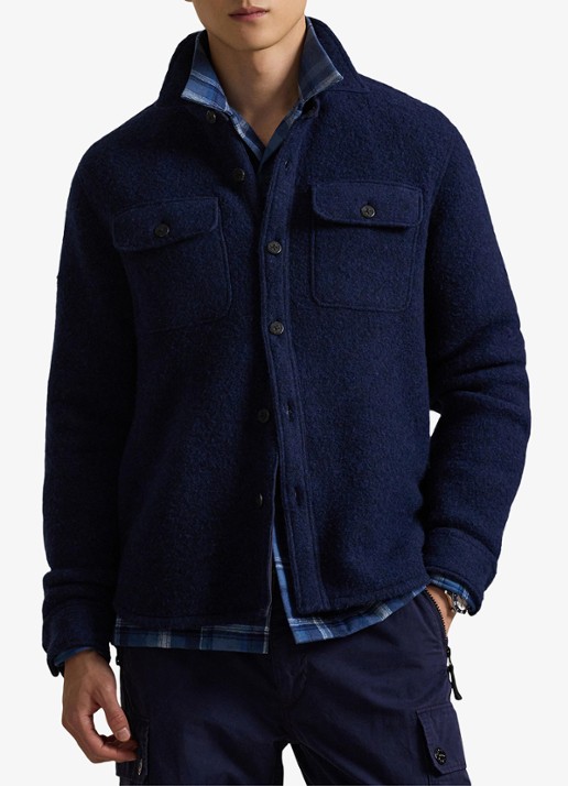 Ralph Lauren Overshirt in wolblend met borstzakken