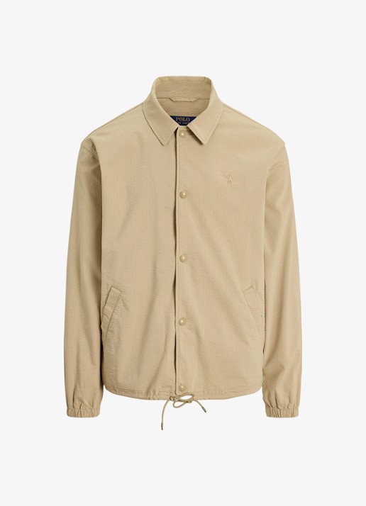 Ralph Lauren Overshirt met steekzakken - voorkant 3 coastal beige/khaki multi