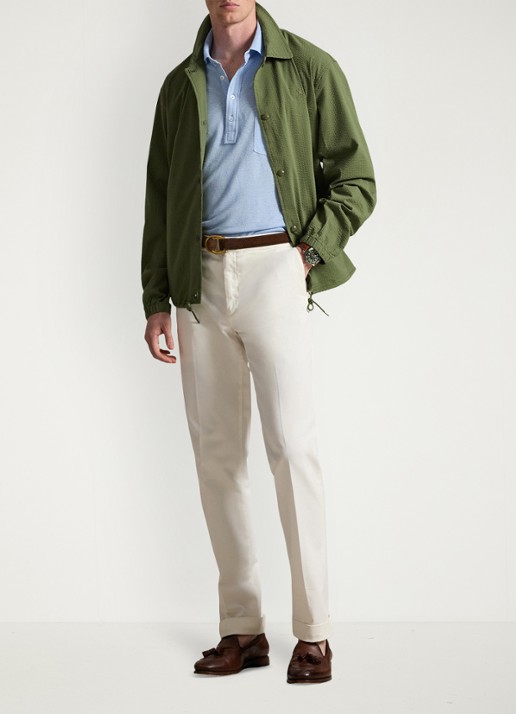 Ralph Lauren Overshirt met steekzakken - voorkant 3 supply olive/garden trail