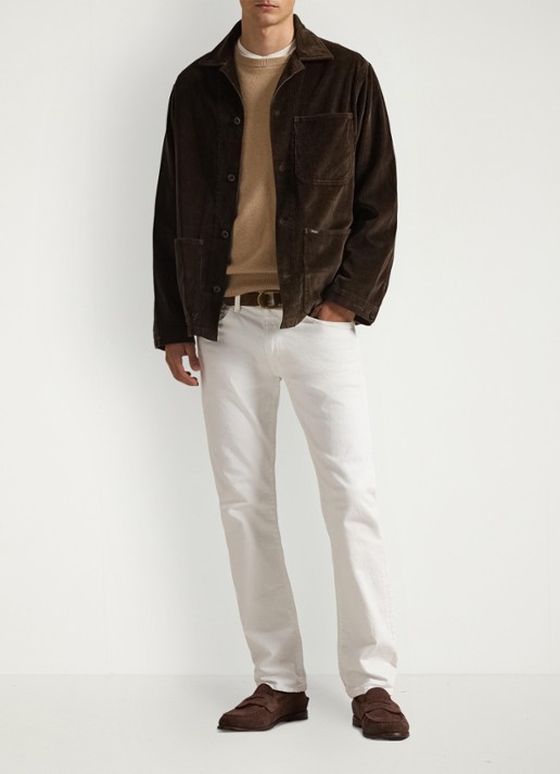 Ralph Lauren Overshirt van corduroy met opgestikte zakken - voorkant 4 dark beech / donkerbruin