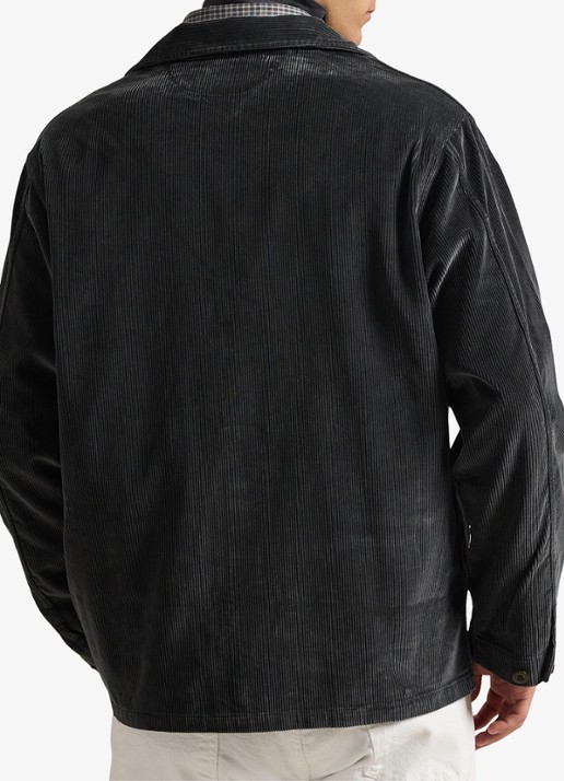 Ralph Lauren Overshirt van corduroy met opgestikte zakken - achterkant 3 deep grey / donkergrijs