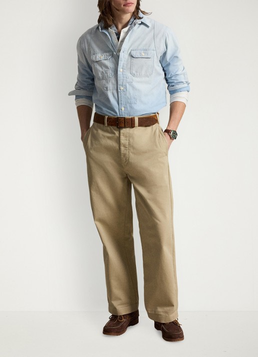 Ralph Lauren Overshirt van denim met borstzakken - detail indigo